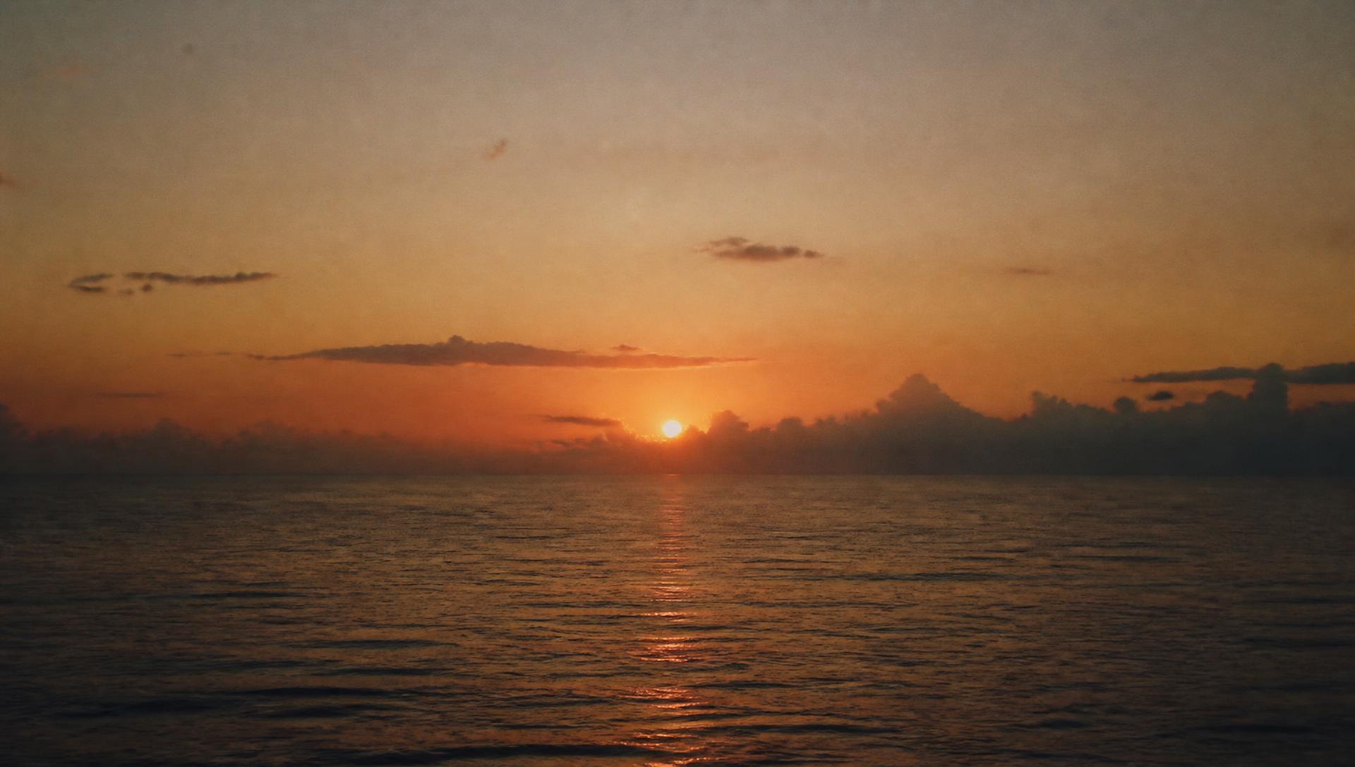 Mar do sul da Bahia ao entardecer